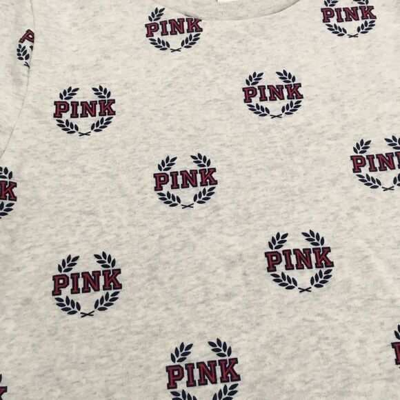 NWT VS PINK LOGO CREWNECK PULLOVER LONG SLEEVE SWEATSHIRT SWEATER COLLEGIATE S - Picture 9 of 12